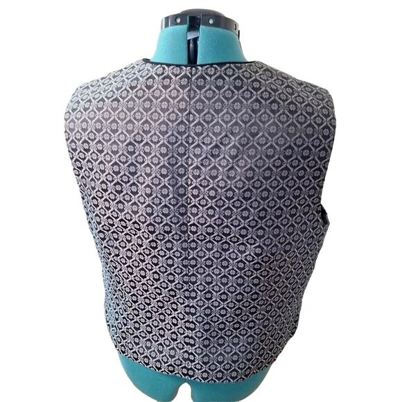 Vintage Talbots Black Satin Silver Embossed Vest, Misses Size 20 - Picture 7 of 7